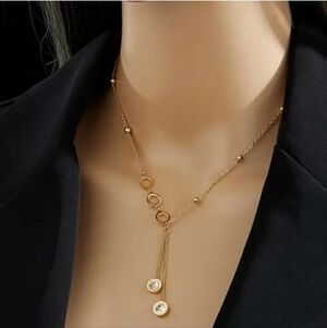 18k Gold Plated  Necklace with Crystal Accents